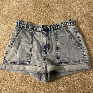 acid wash jean shorts
